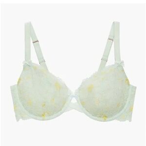 Savage X Fenty Puff Flowers Unlined Demi Bra Elegant Lace Underwire Bra